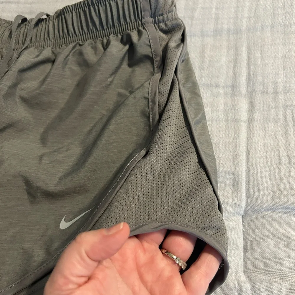 Nike Women's Grey Athletic Shorts with Swoosh